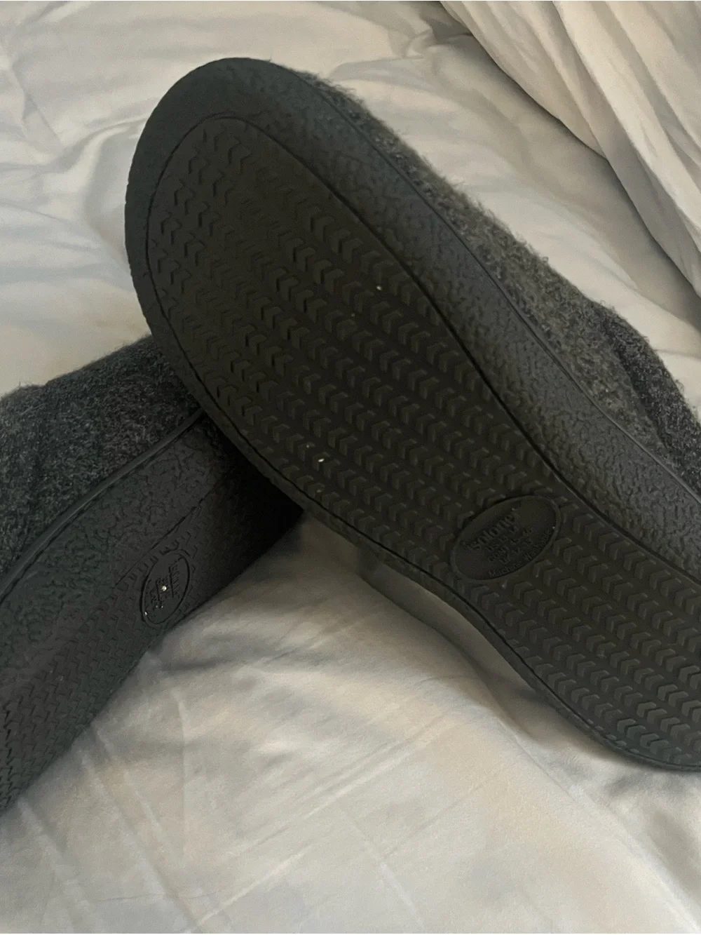 Cozy Dark Gray Fuzzy Slip-On Slippers